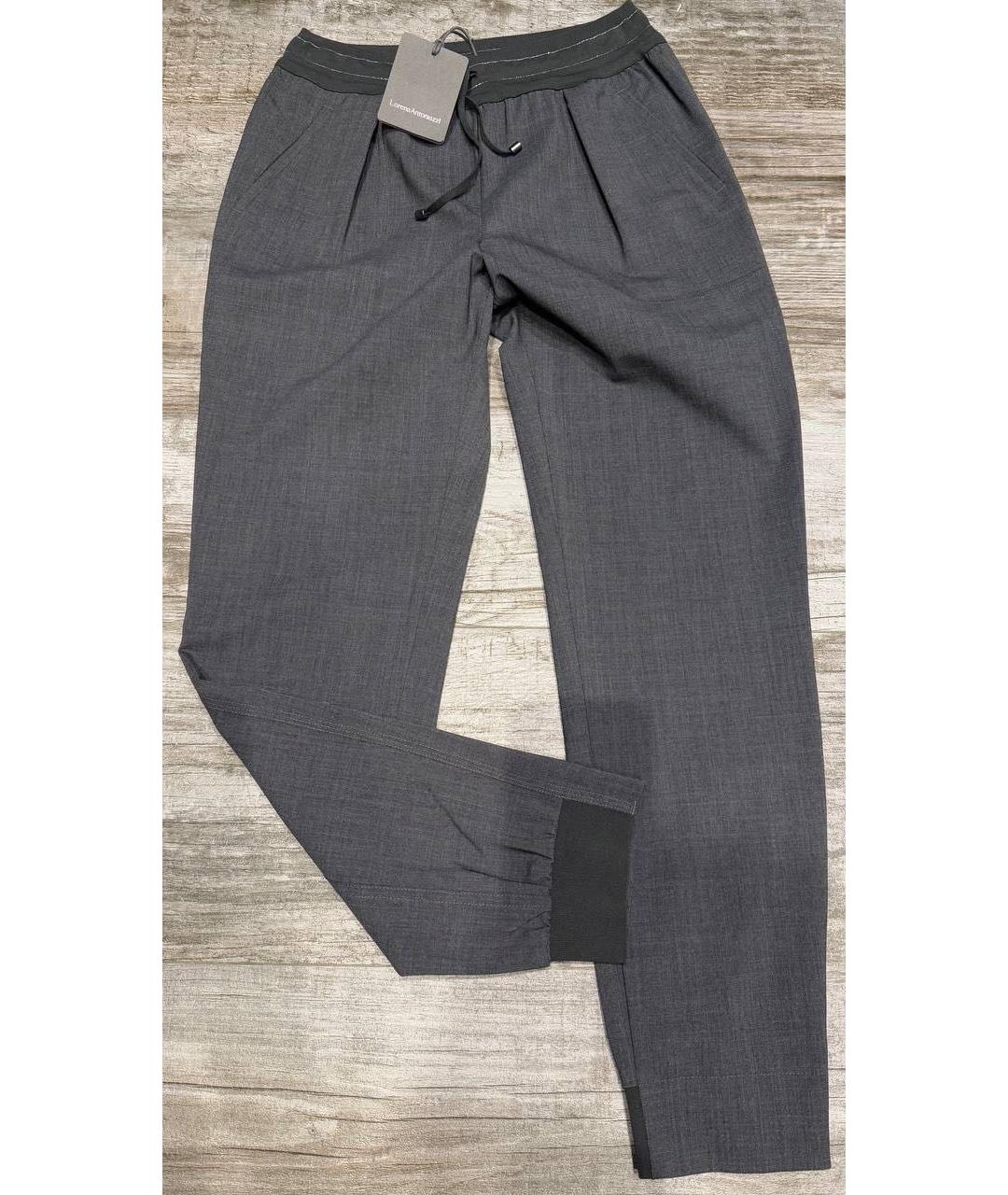 LORENA ANTONIAZZI Серые шерстяные брюки узкие, фото 7