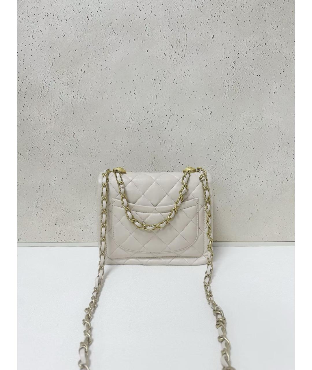 CHANEL Белая кожаная сумка через плечо, фото 2