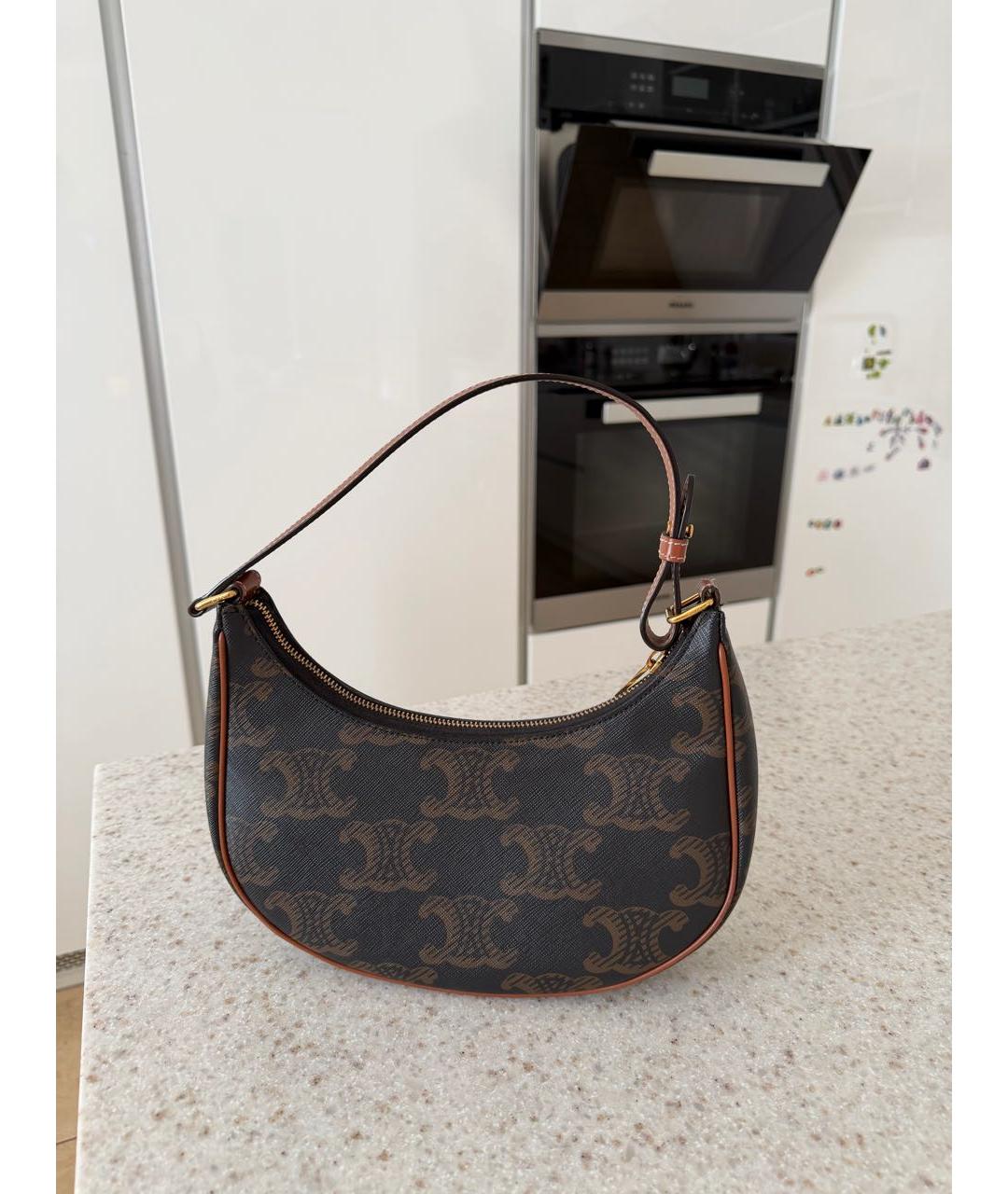 CELINE Коричневая сумка с короткими ручками, фото 9