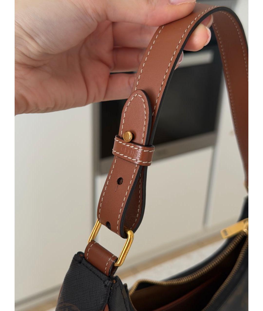 CELINE Коричневая сумка с короткими ручками, фото 7