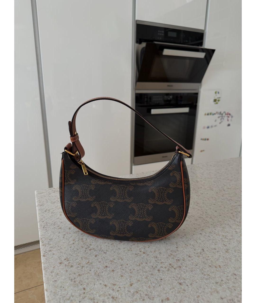 CELINE Коричневая сумка с короткими ручками, фото 2