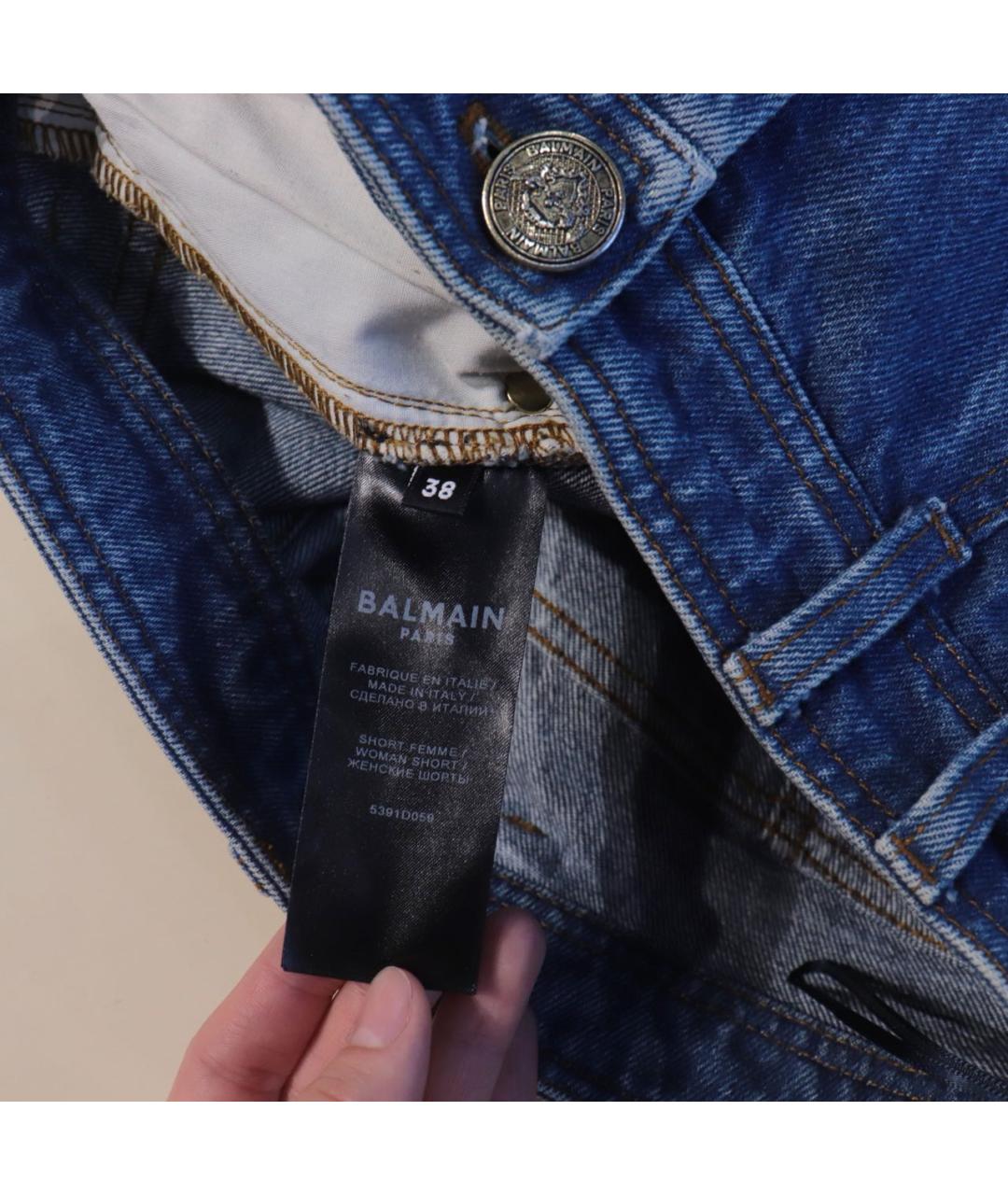 BALMAIN Синие хлопковые шорты, фото 5