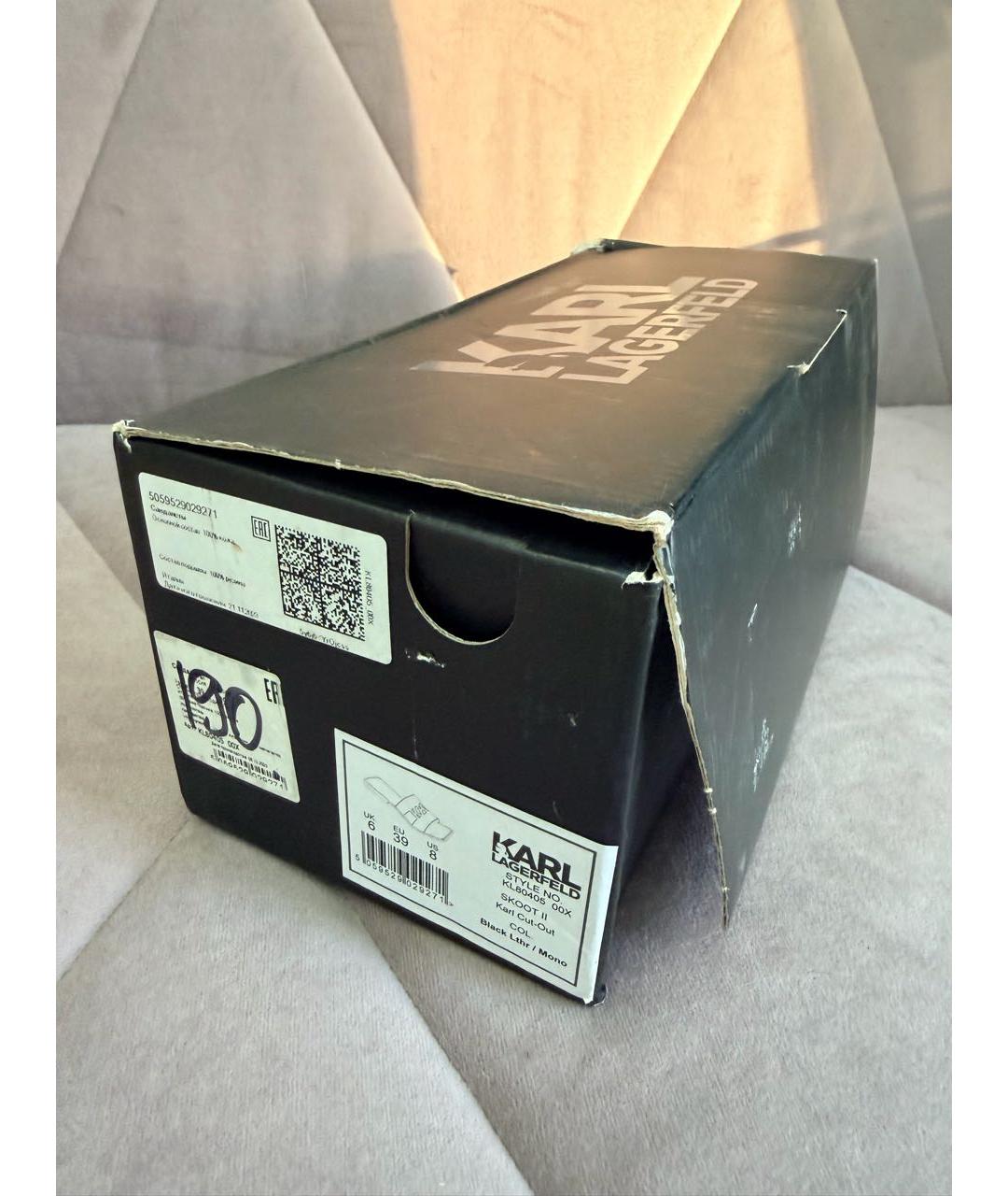 KARL LAGERFELD Черные кожаные мюли, фото 6