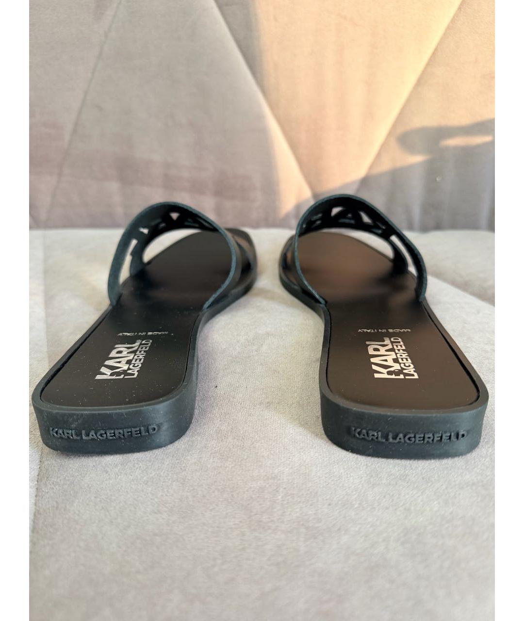 KARL LAGERFELD Черные кожаные мюли, фото 4