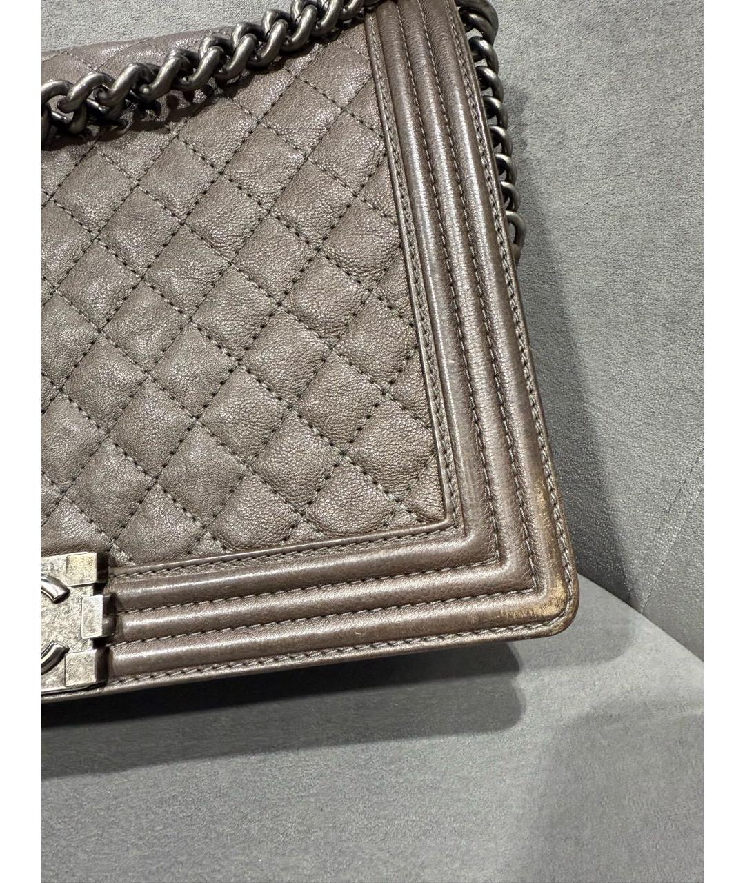 CHANEL Коричневая кожаная сумка через плечо, фото 7