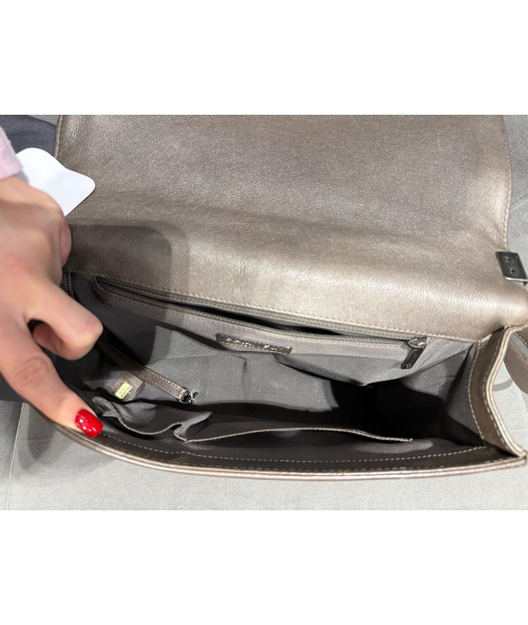 CHANEL Коричневая кожаная сумка через плечо, фото 8