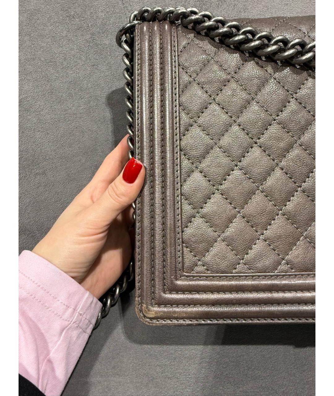 CHANEL Коричневая кожаная сумка через плечо, фото 6