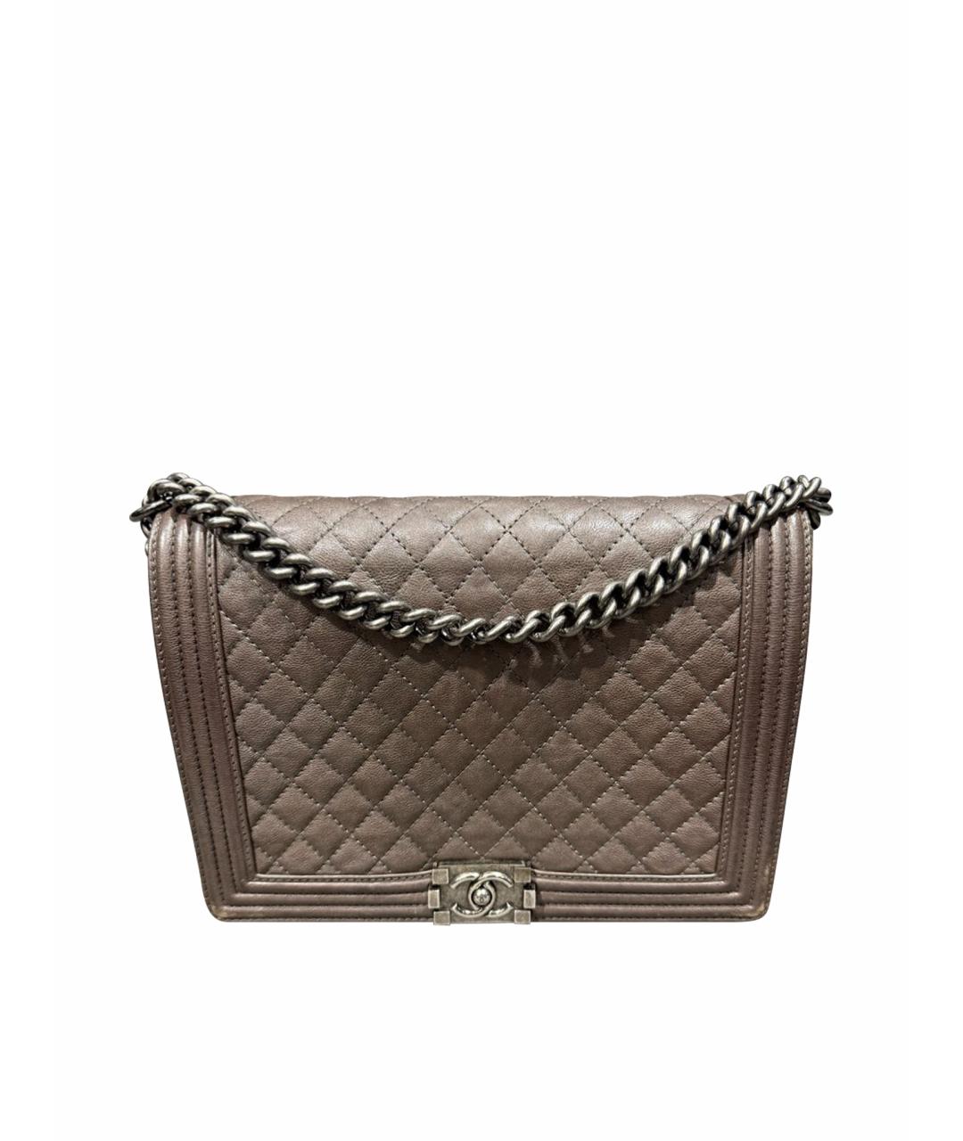 CHANEL Коричневая кожаная сумка через плечо, фото 1