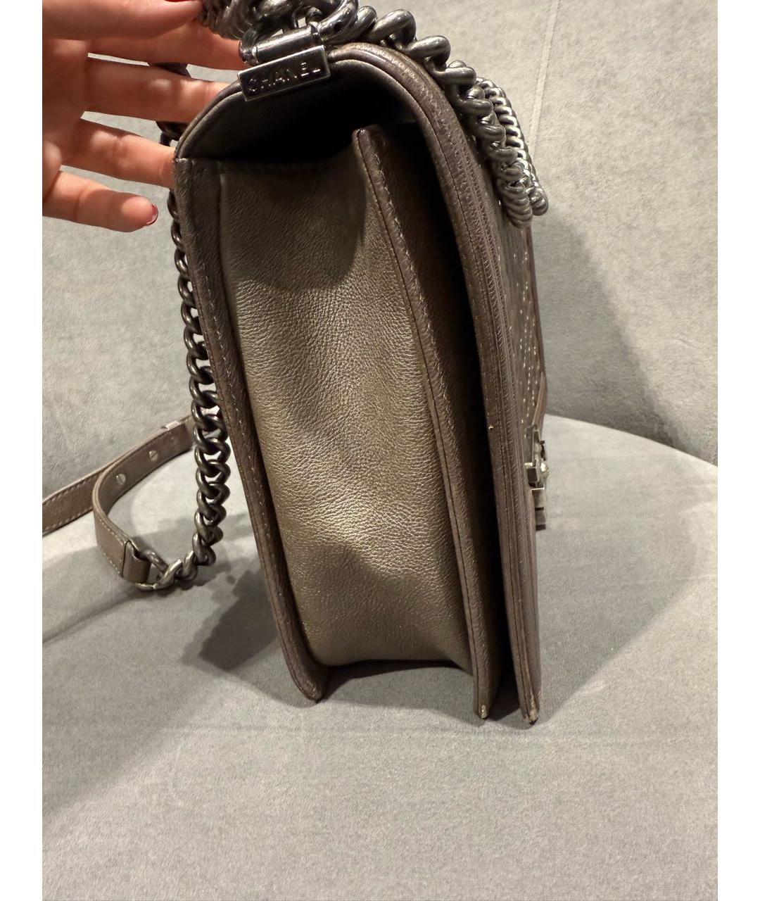 CHANEL Коричневая кожаная сумка через плечо, фото 4