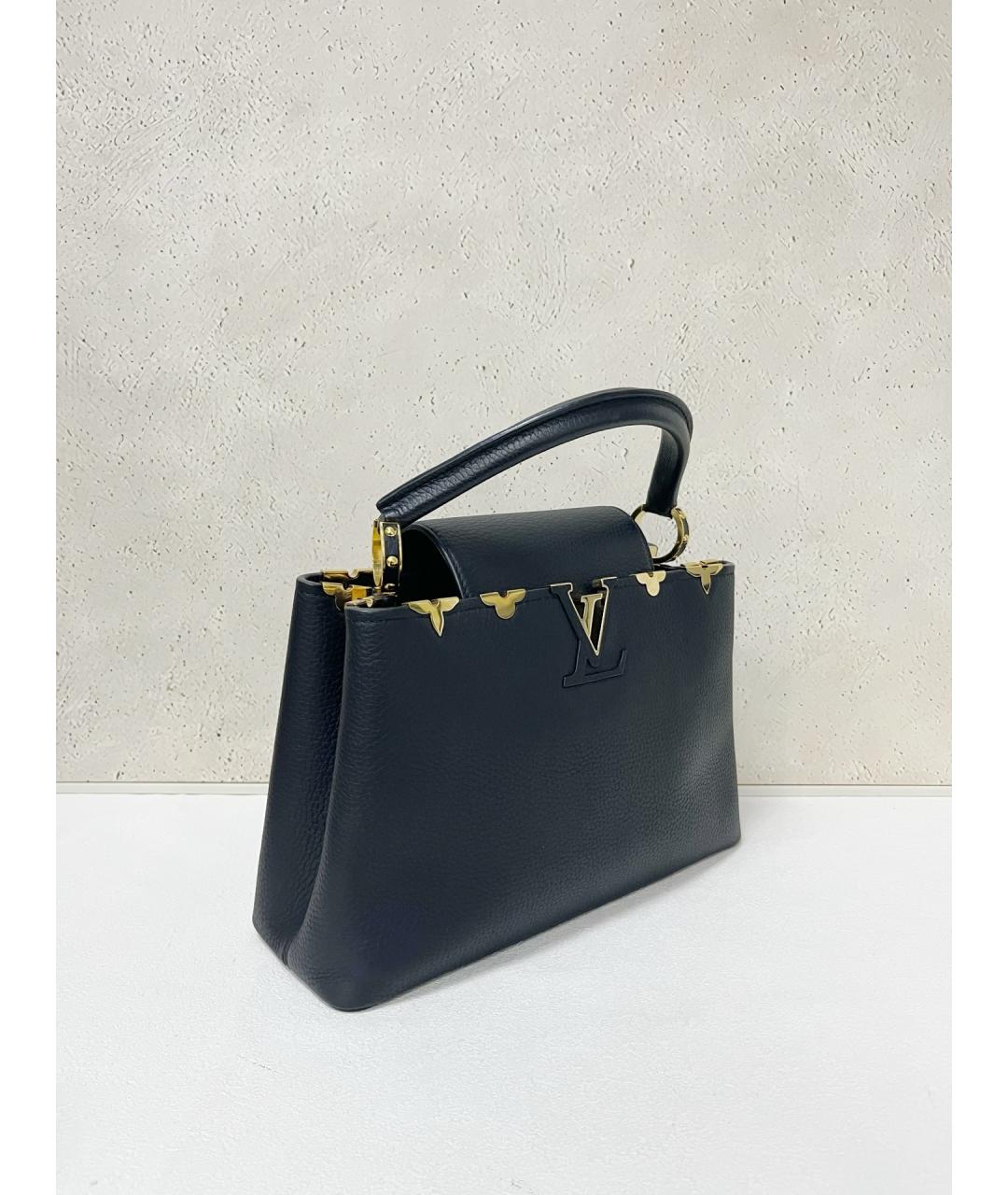 LOUIS VUITTON Черная кожаная сумка тоут, фото 4