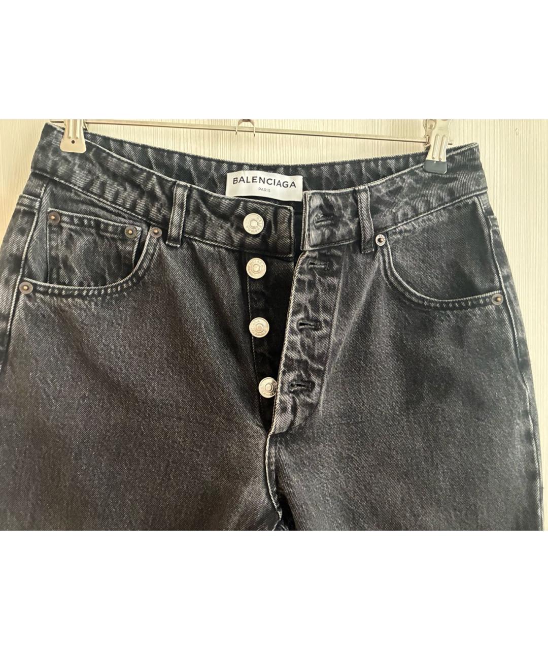 BALENCIAGA Антрацитовые хлопковые джинсы слим, фото 5