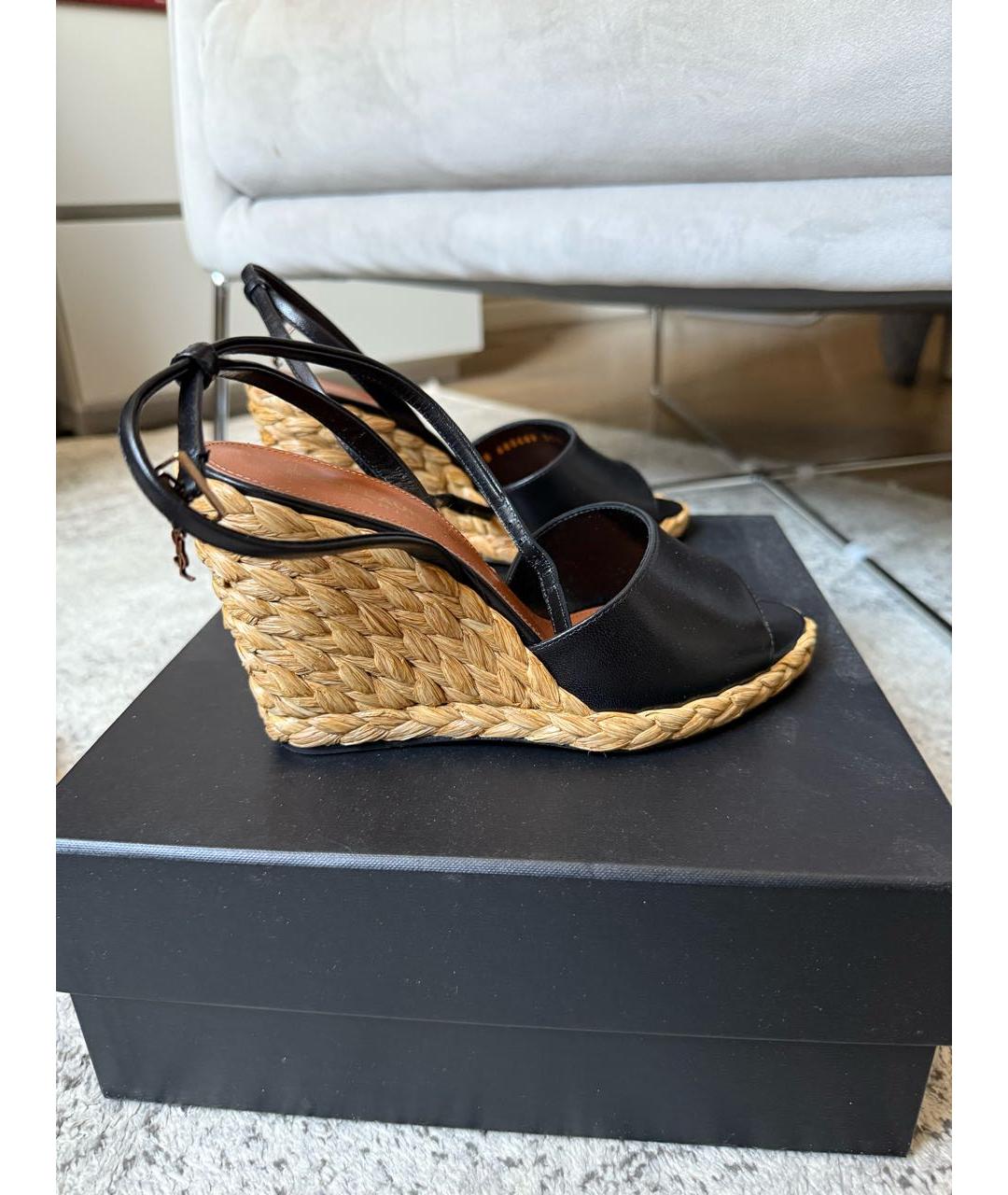 SAINT LAURENT Черные кожаные эспадрильи, фото 9