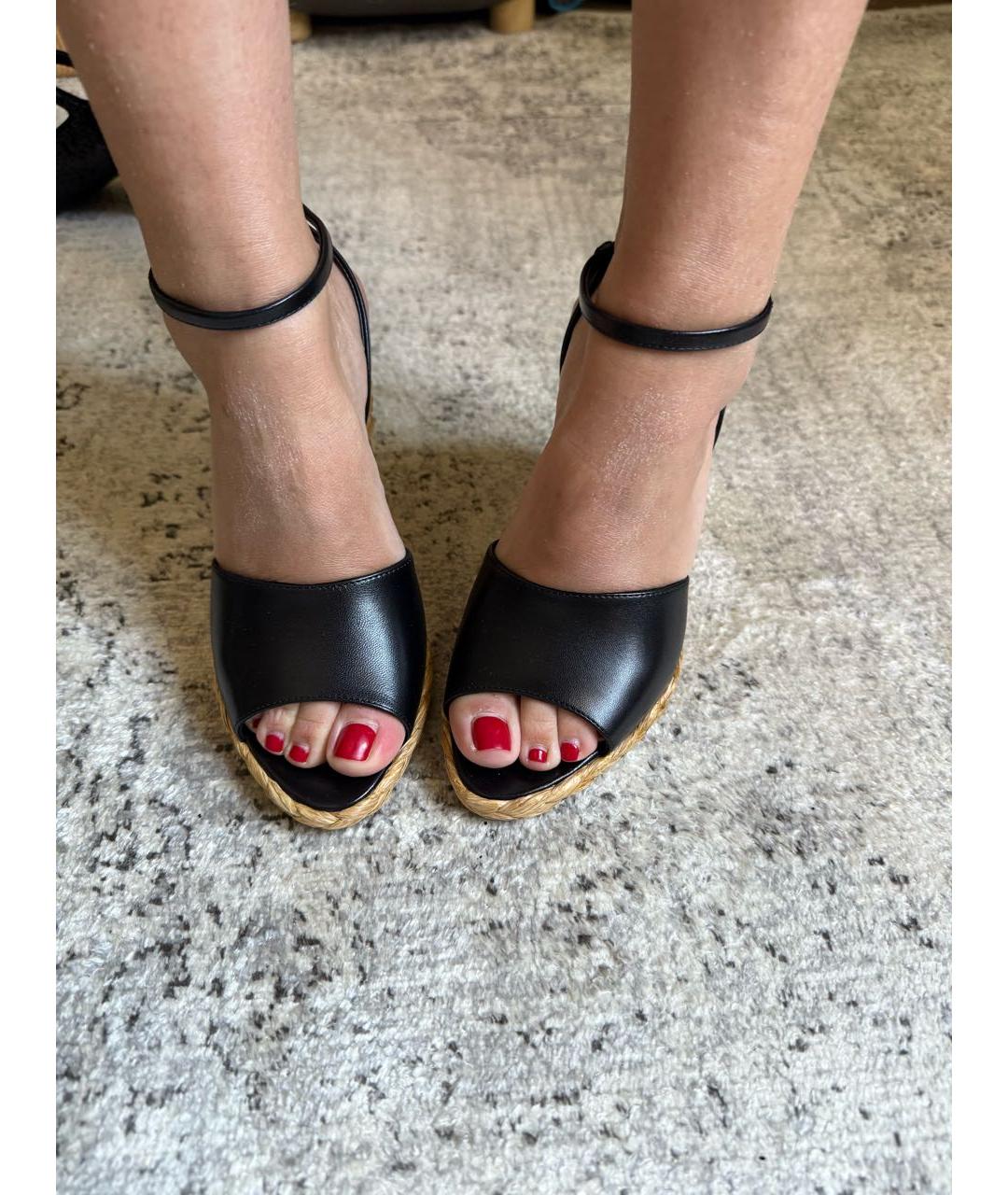 SAINT LAURENT Черные кожаные эспадрильи, фото 6