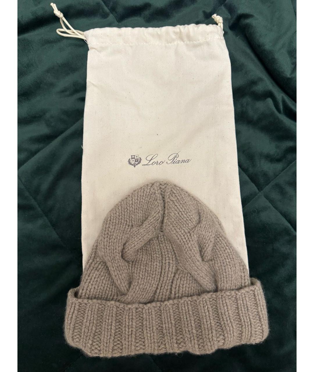 LORO PIANA Бежевая кашемировая шапка, фото 2