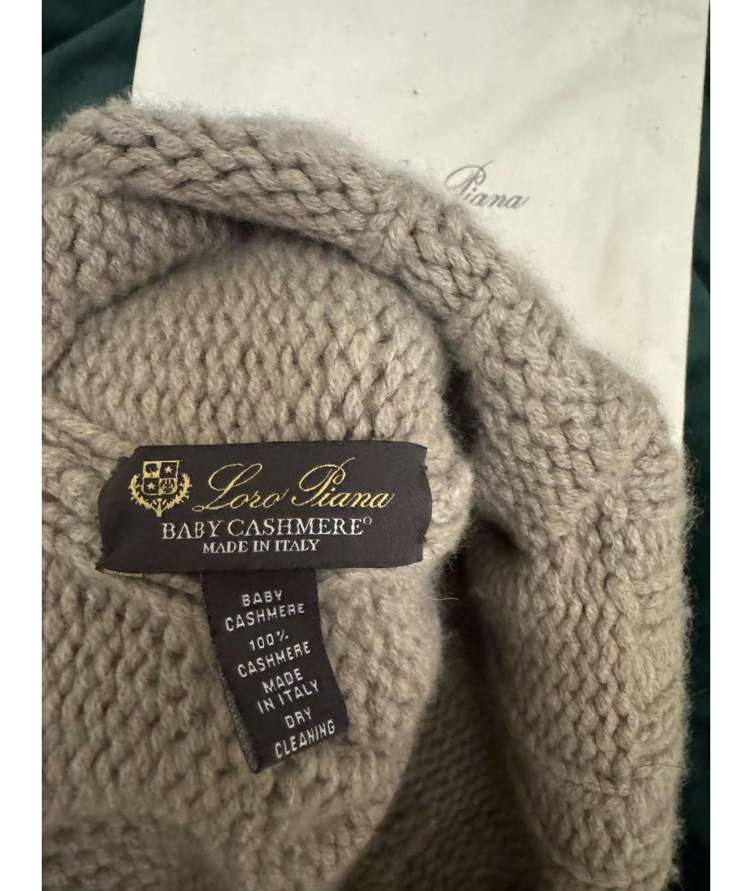 LORO PIANA Бежевая кашемировая шапка, фото 3