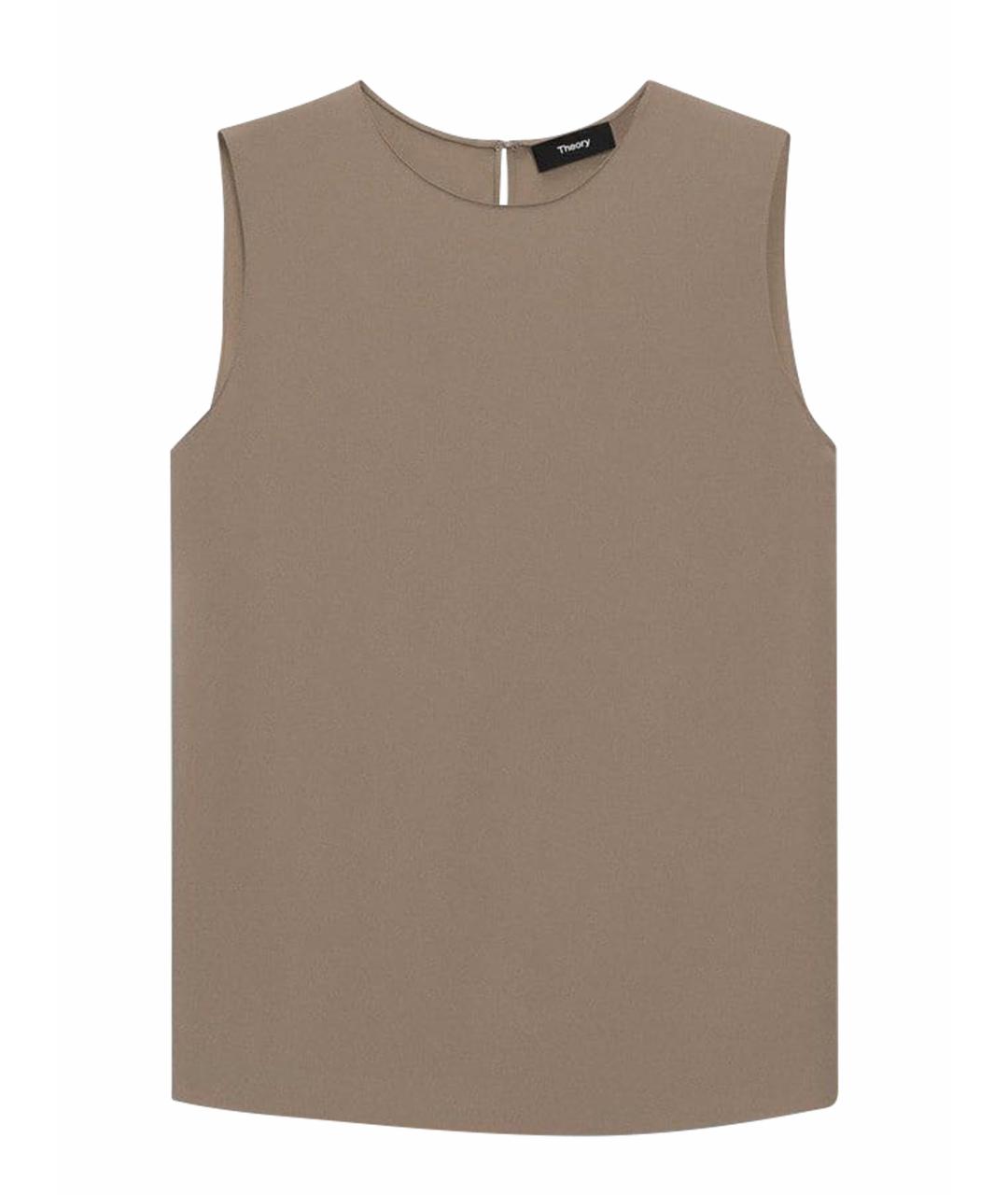 THEORY Коричневая шелковая блузы, фото 1