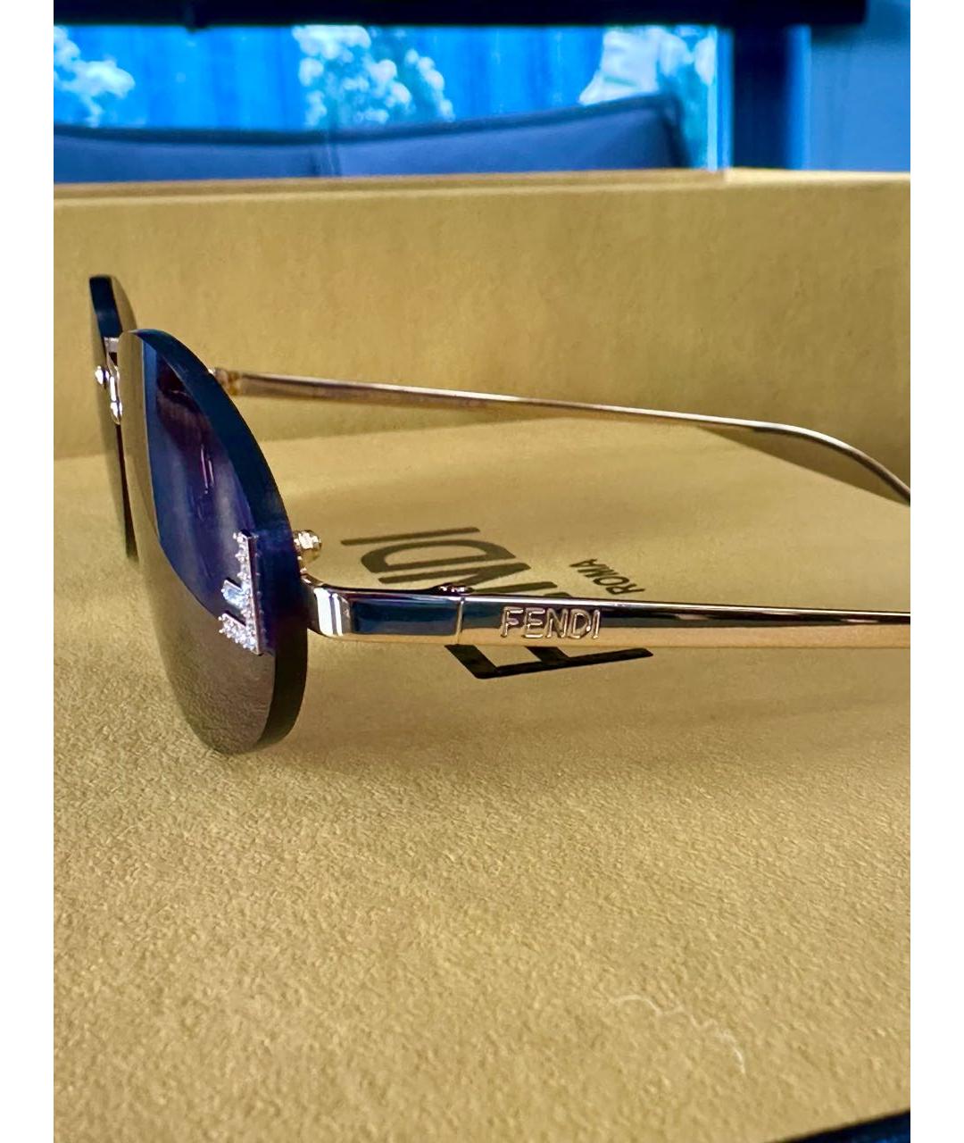 FENDI Черные металлические солнцезащитные очки, фото 3