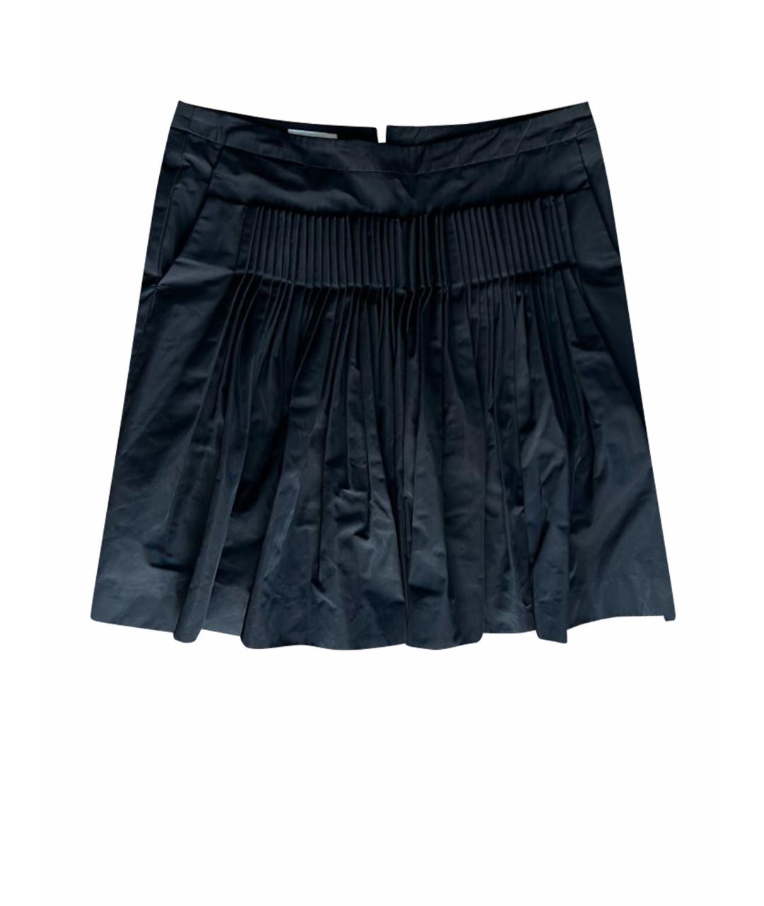 DRIES VAN NOTEN Черная полиэстеровая юбка мини, фото 1