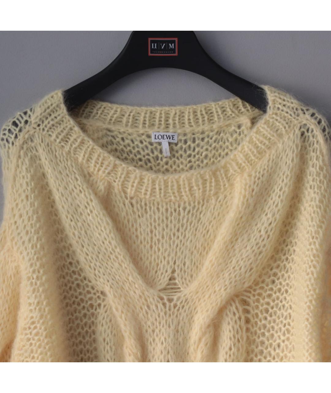 LOEWE Желтый шерстяной джемпер / свитер, фото 4