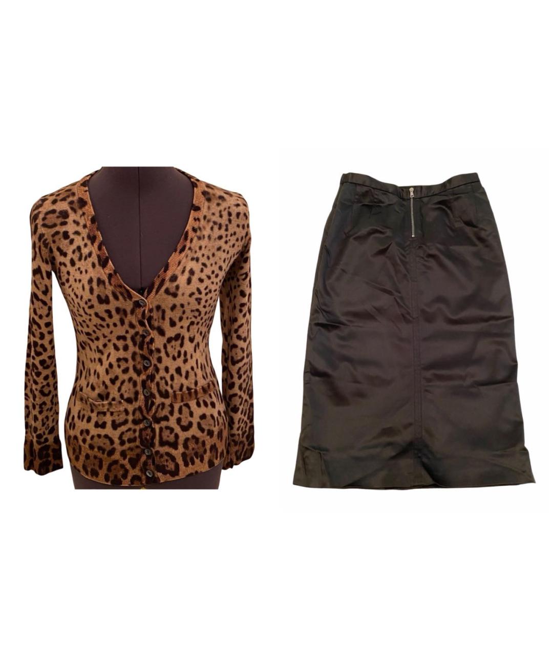 DOLCE&GABBANA Коричневый костюм с юбками, фото 9