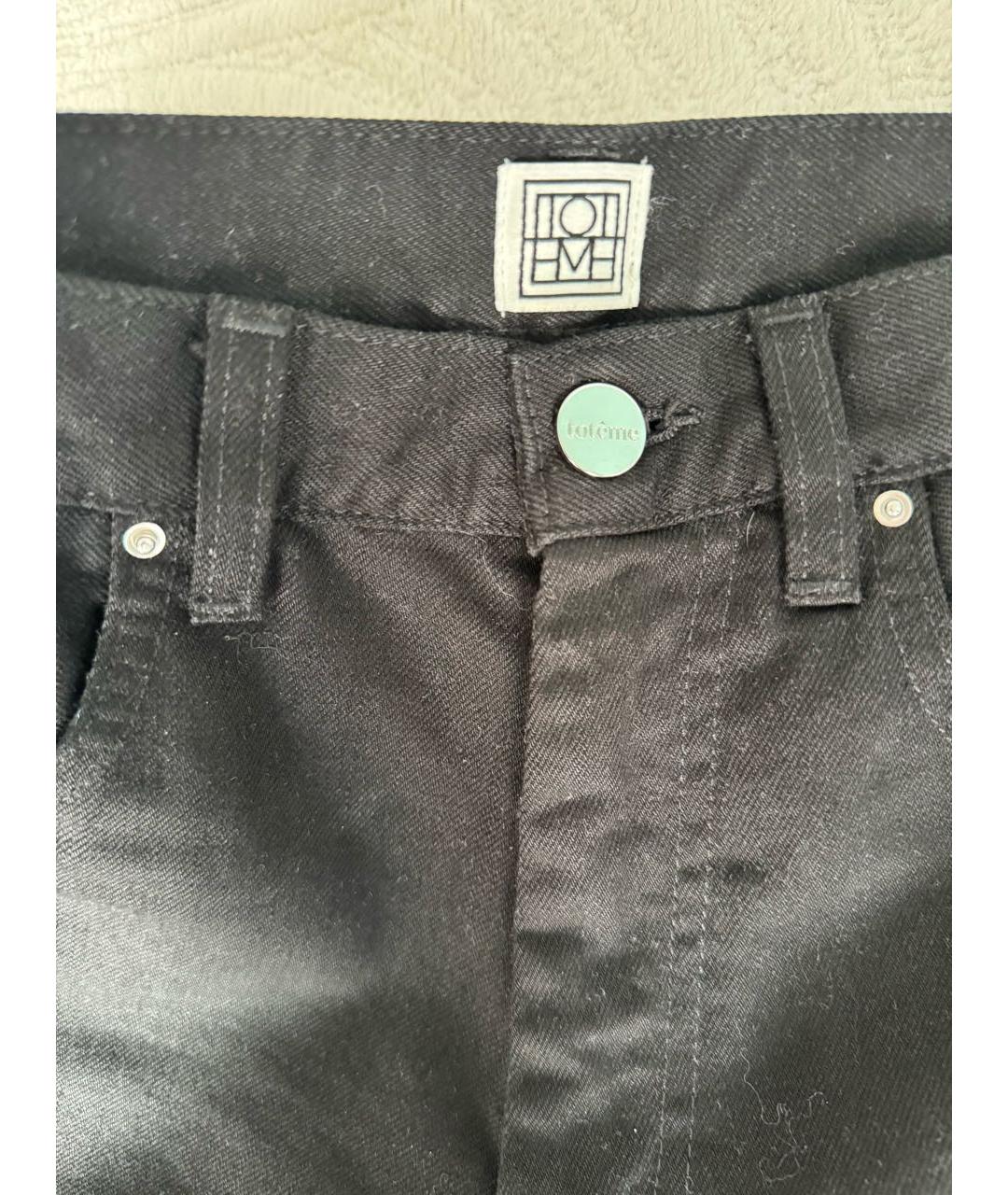 TOTEME Черные хлопковые прямые джинсы, фото 3