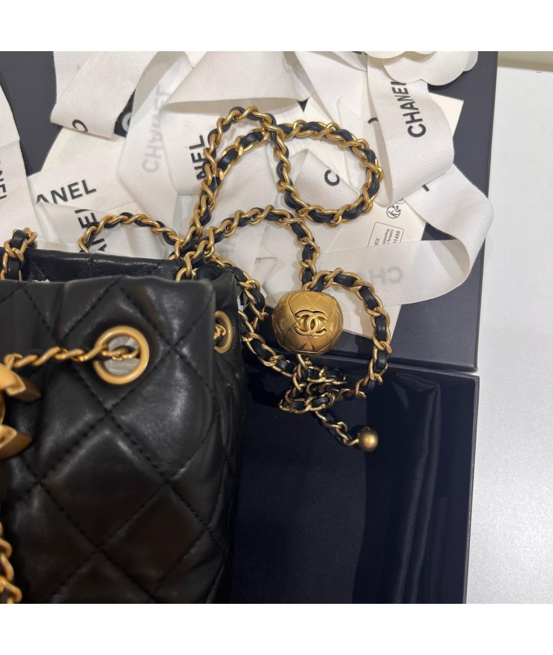 CHANEL Черная кожаная сумка через плечо, фото 5