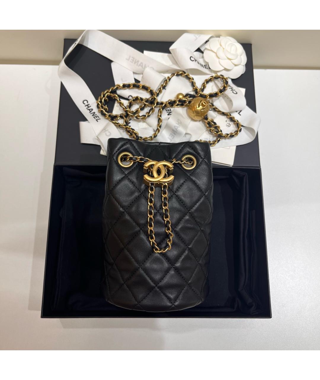 CHANEL Черная кожаная сумка через плечо, фото 7