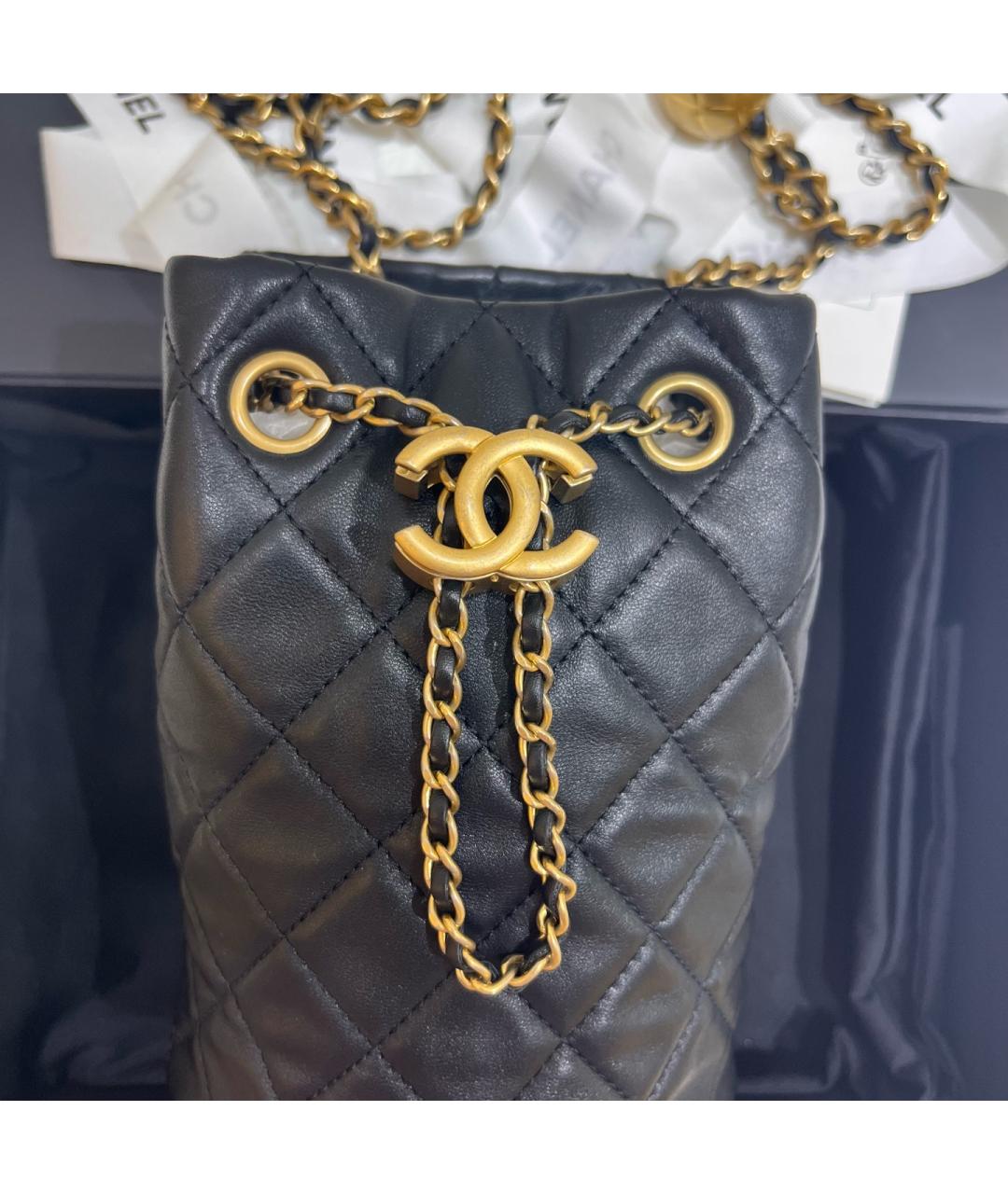 CHANEL Черная кожаная сумка через плечо, фото 3