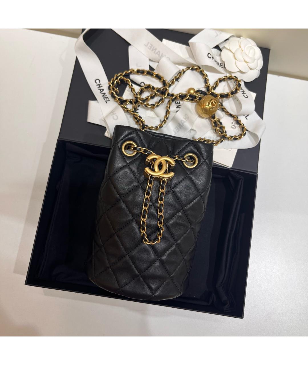 CHANEL Черная кожаная сумка через плечо, фото 2