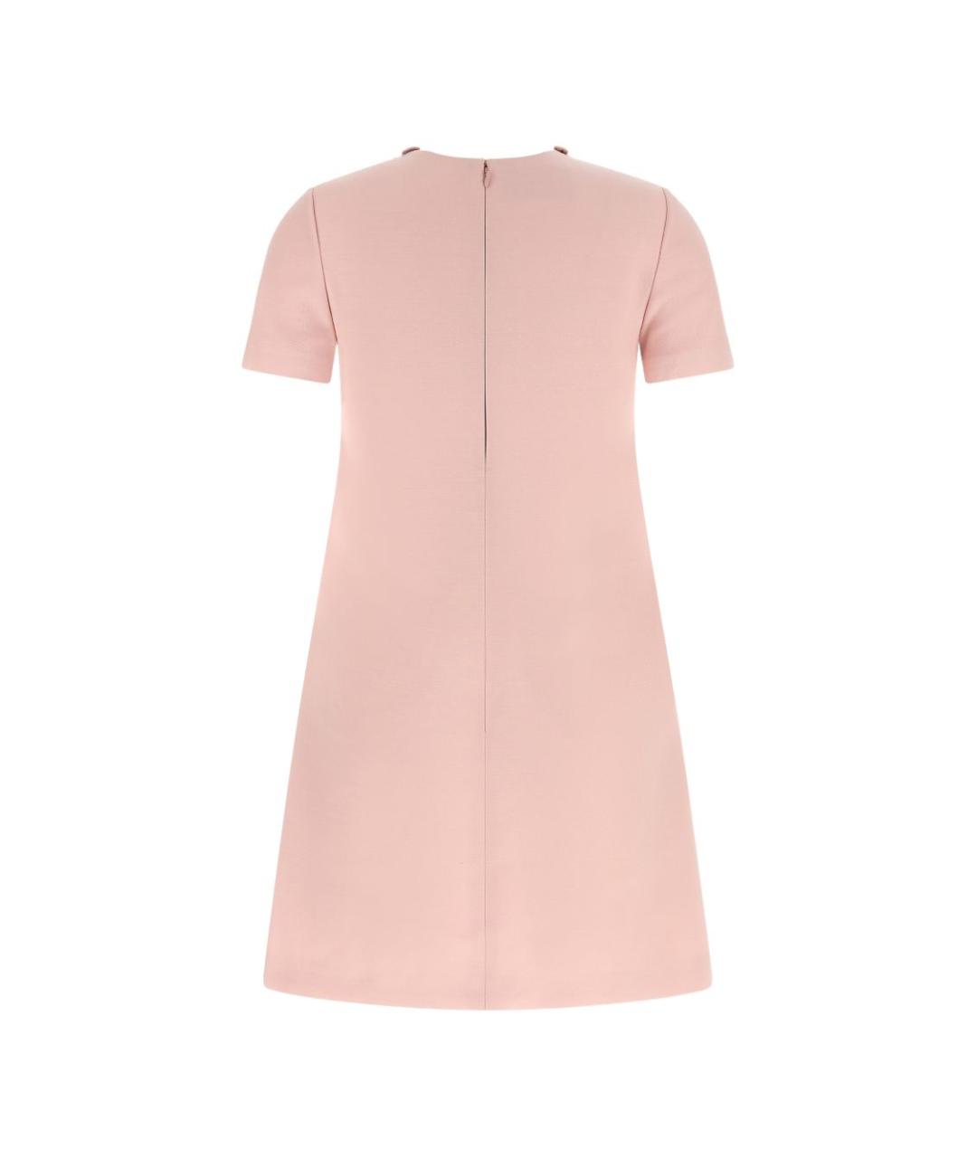 VALENTINO Розовое шерстяное повседневное платье, фото 4