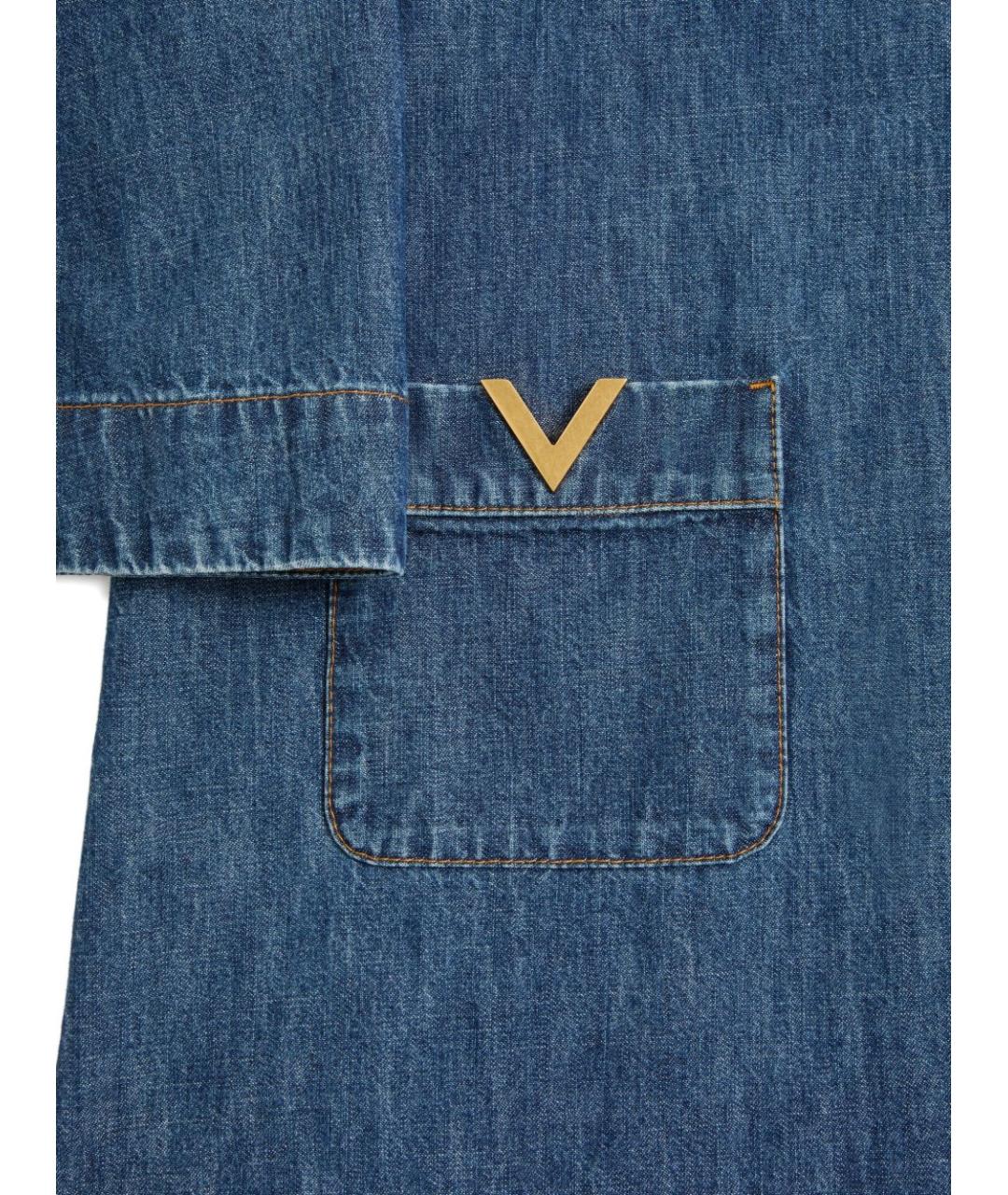 VALENTINO Синее хлопковое повседневное платье, фото 6