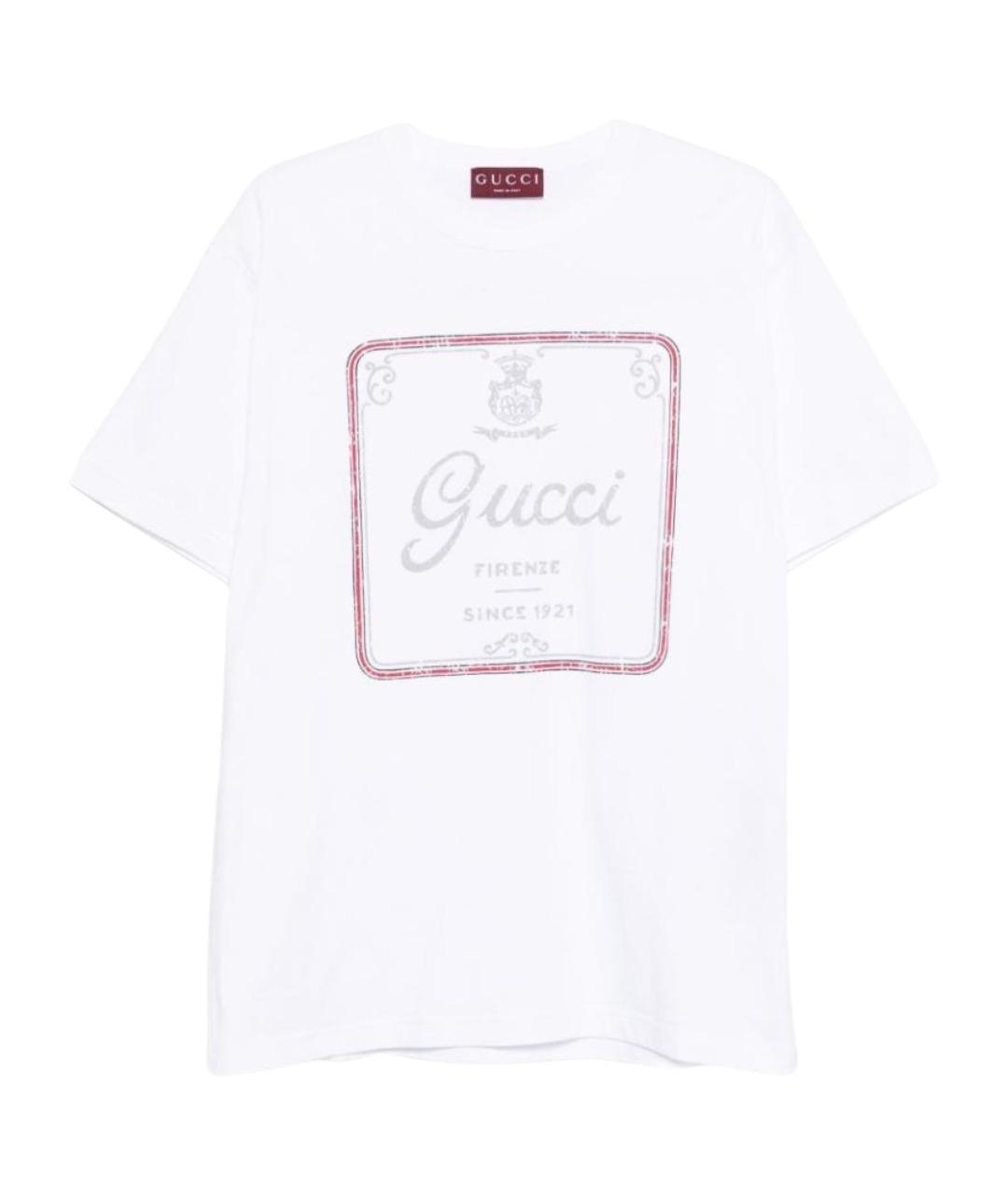 GUCCI Белая хлопковая футболка, фото 1