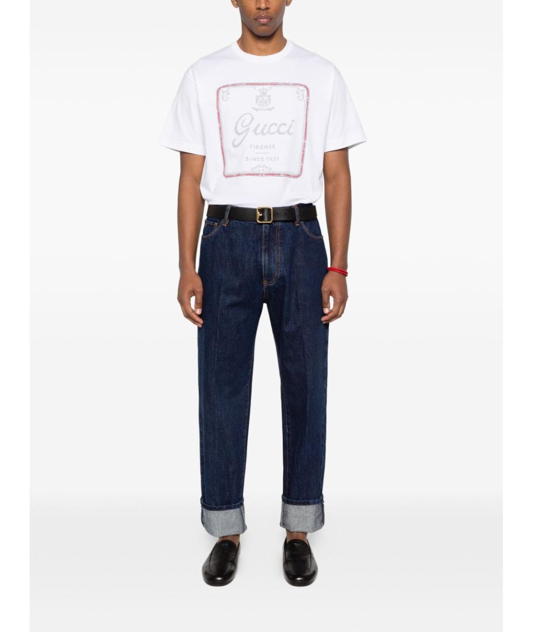 GUCCI Белая хлопковая футболка, фото 3