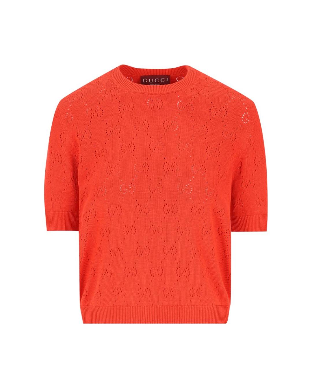 GUCCI Красная хлопковая футболка, фото 1