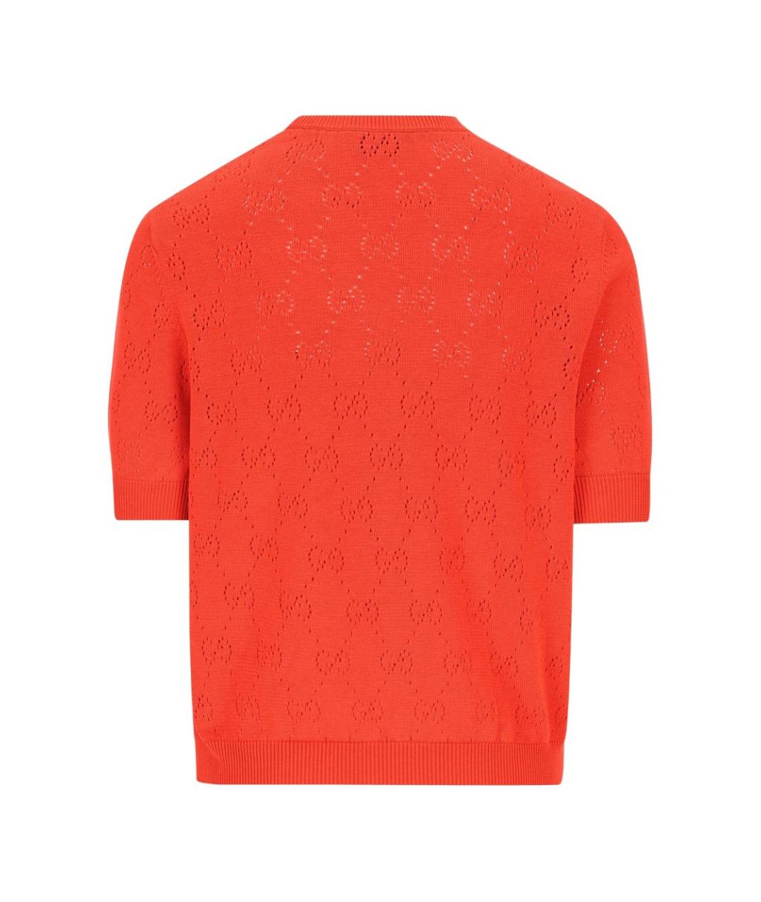 GUCCI Красная хлопковая футболка, фото 3
