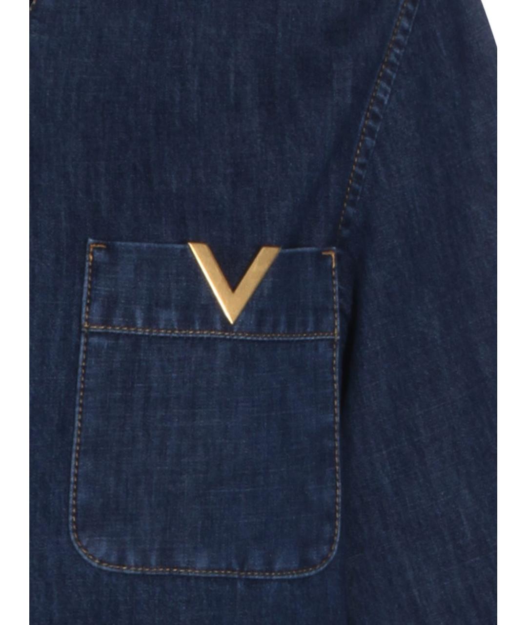 VALENTINO Синяя хлопковая рубашка, фото 4