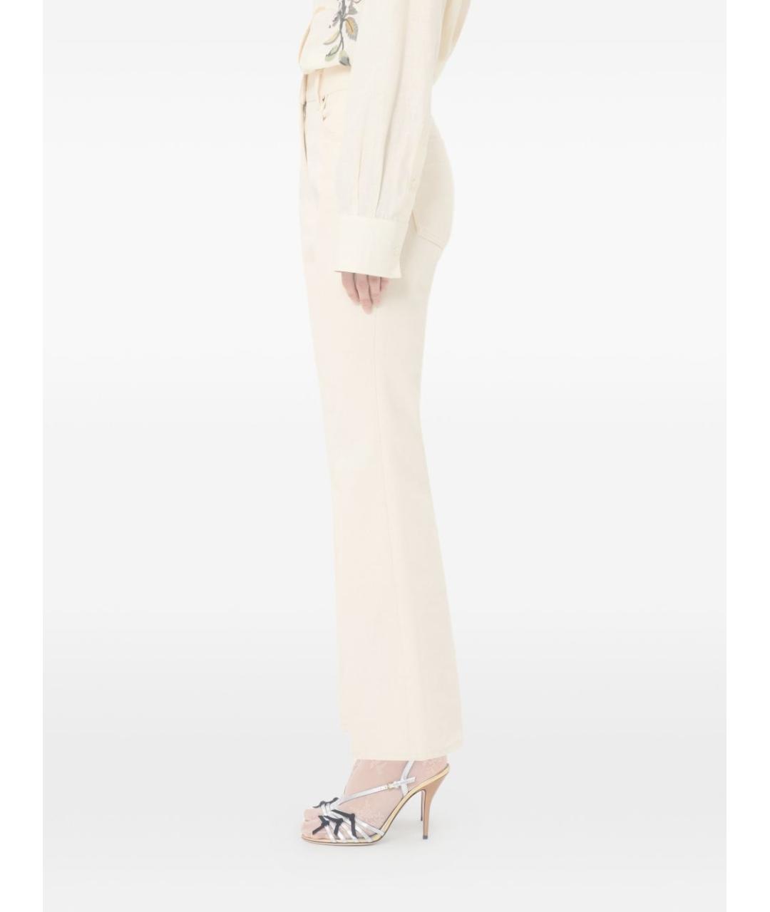 VALENTINO Бежевые хлопковые прямые джинсы, фото 6