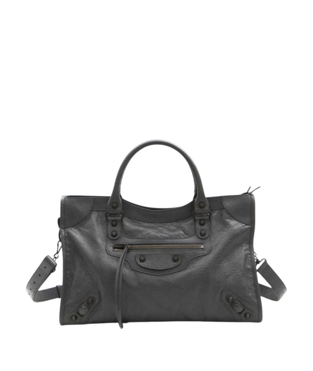 BALENCIAGA Серая кожаная сумка тоут, фото 1