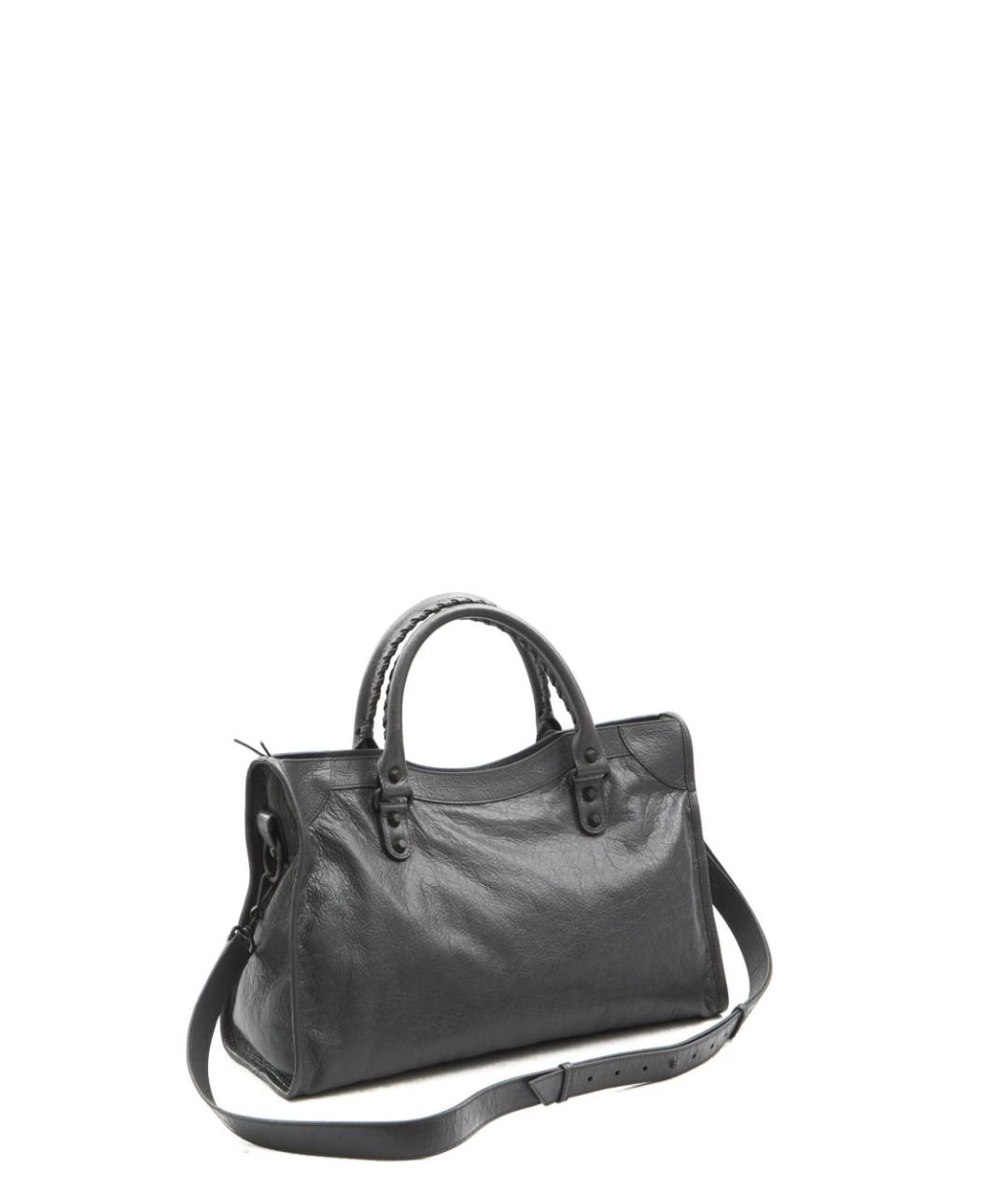 BALENCIAGA Серая кожаная сумка тоут, фото 3