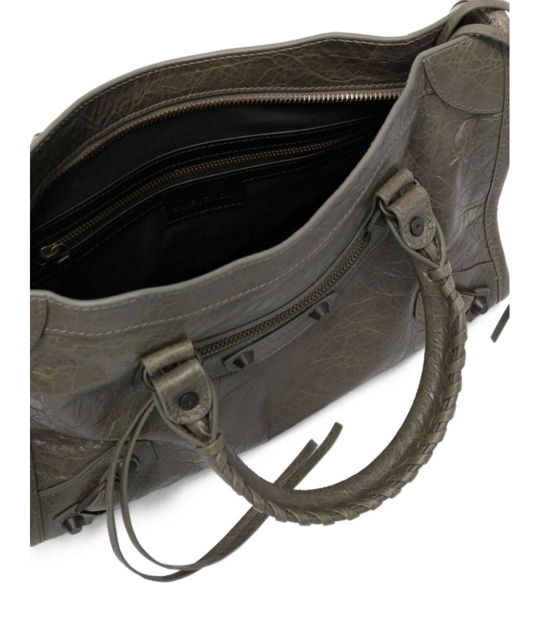 BALENCIAGA Зеленая кожаная сумка тоут, фото 3