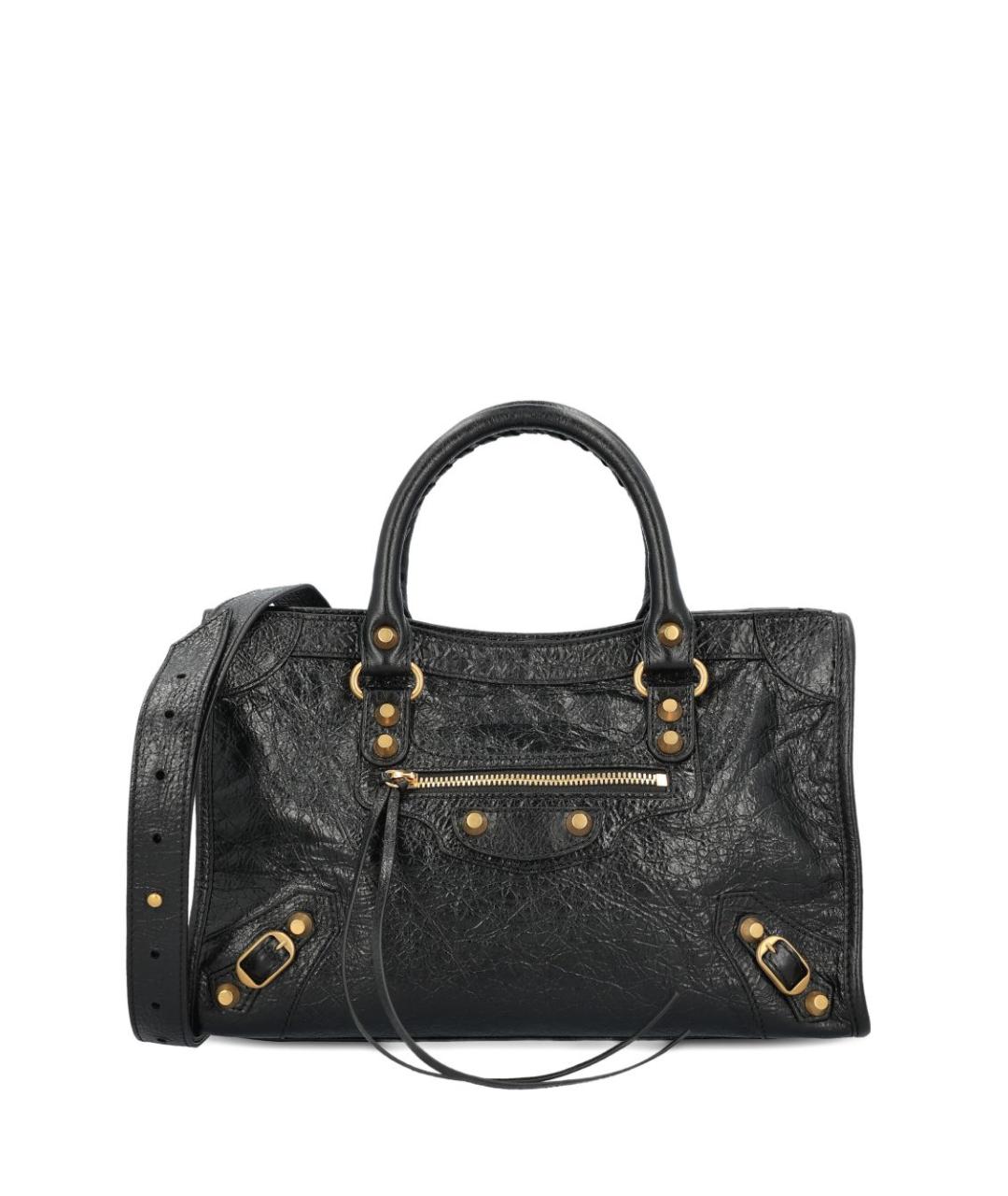 BALENCIAGA Черная кожаная сумка тоут, фото 1