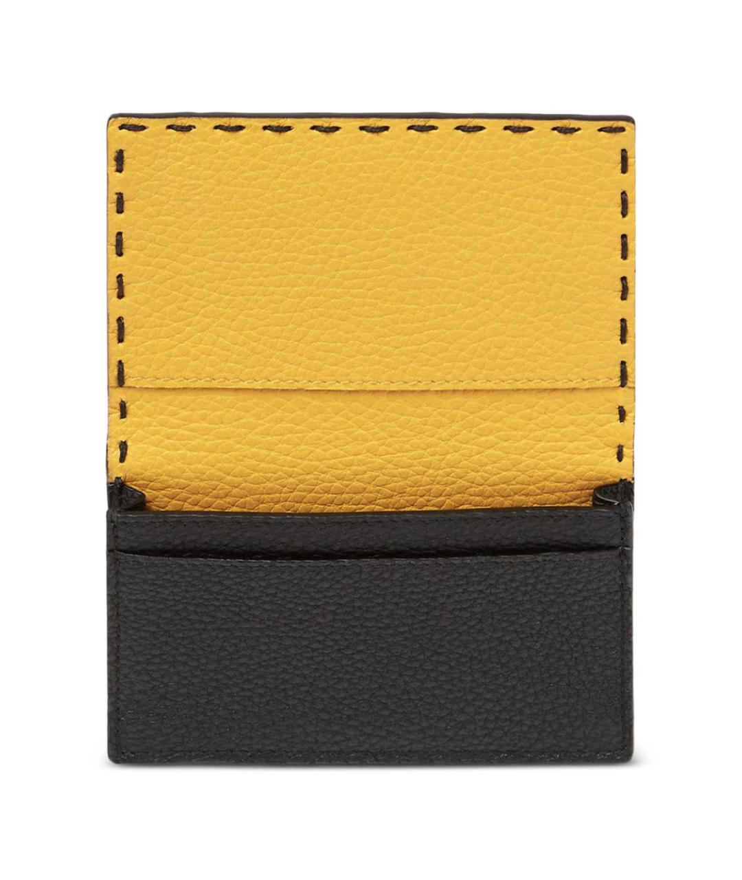 FENDI Черный кожаный кошелек, фото 3