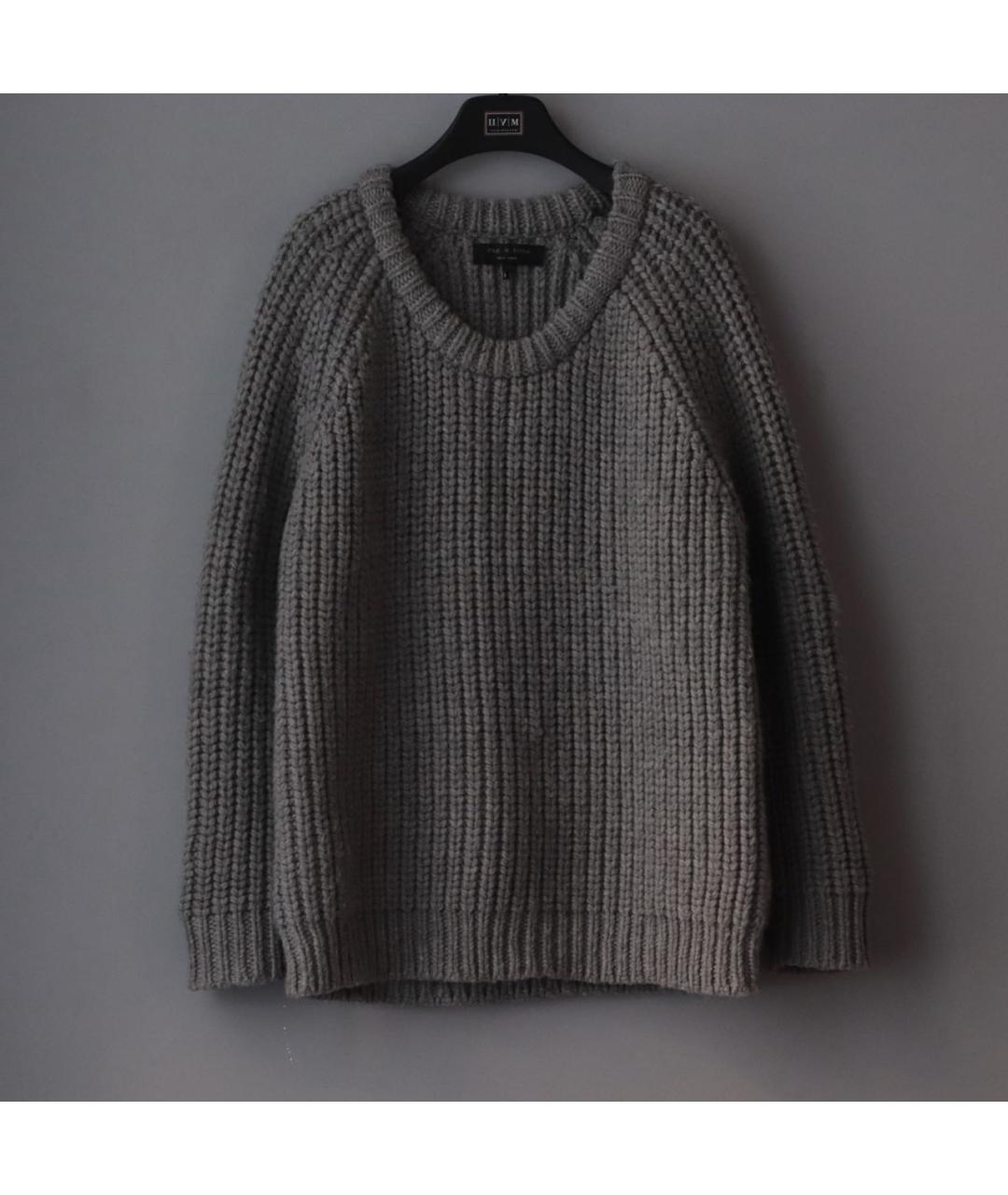 RAG & BONE Серый шерстяной джемпер / свитер, фото 2