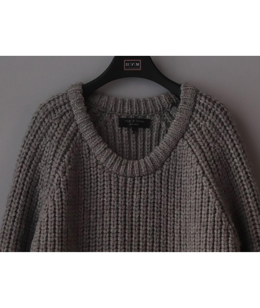 RAG & BONE Серый шерстяной джемпер / свитер, фото 4