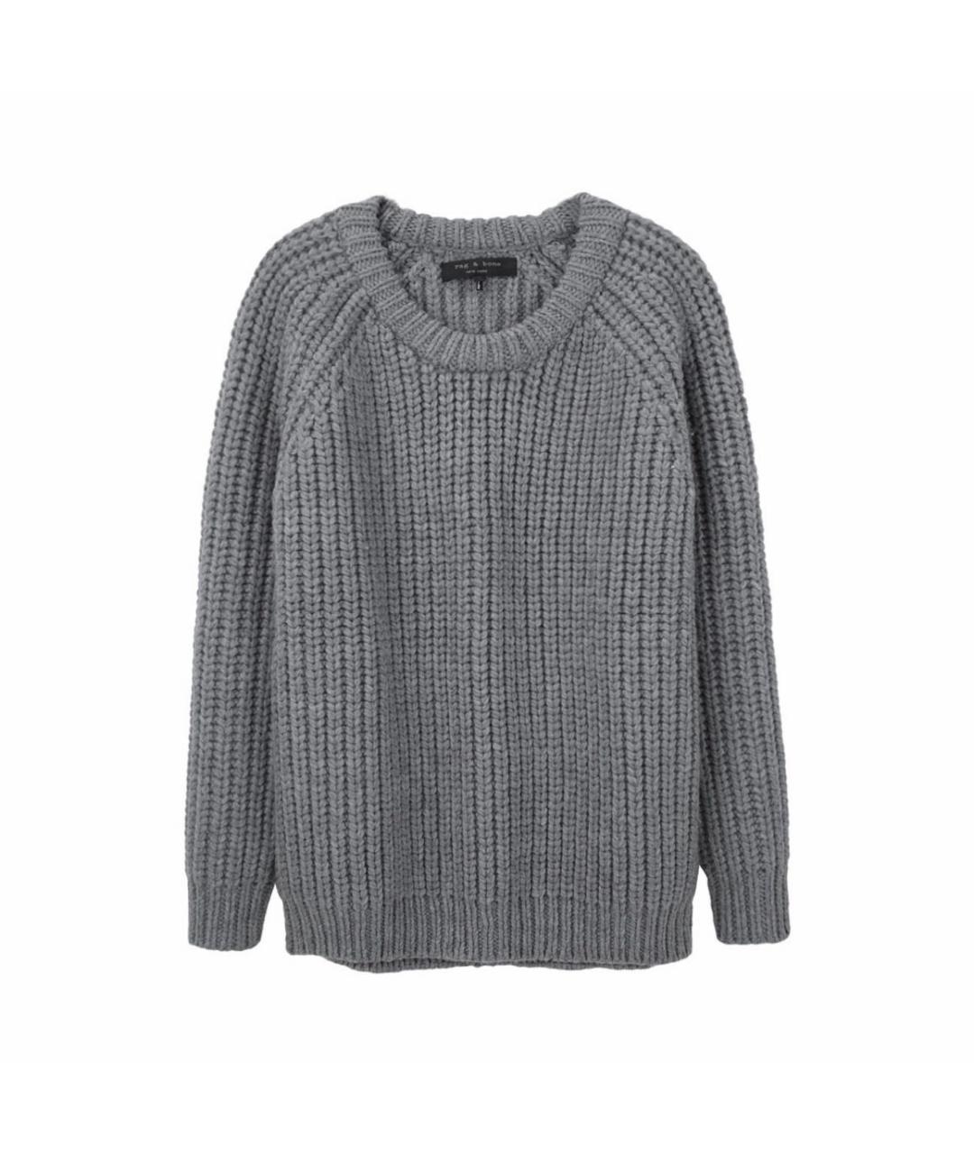 RAG & BONE Серый шерстяной джемпер / свитер, фото 9