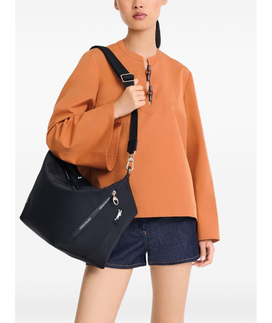 LONGCHAMP Черная синтетическая сумка через плечо, фото 2