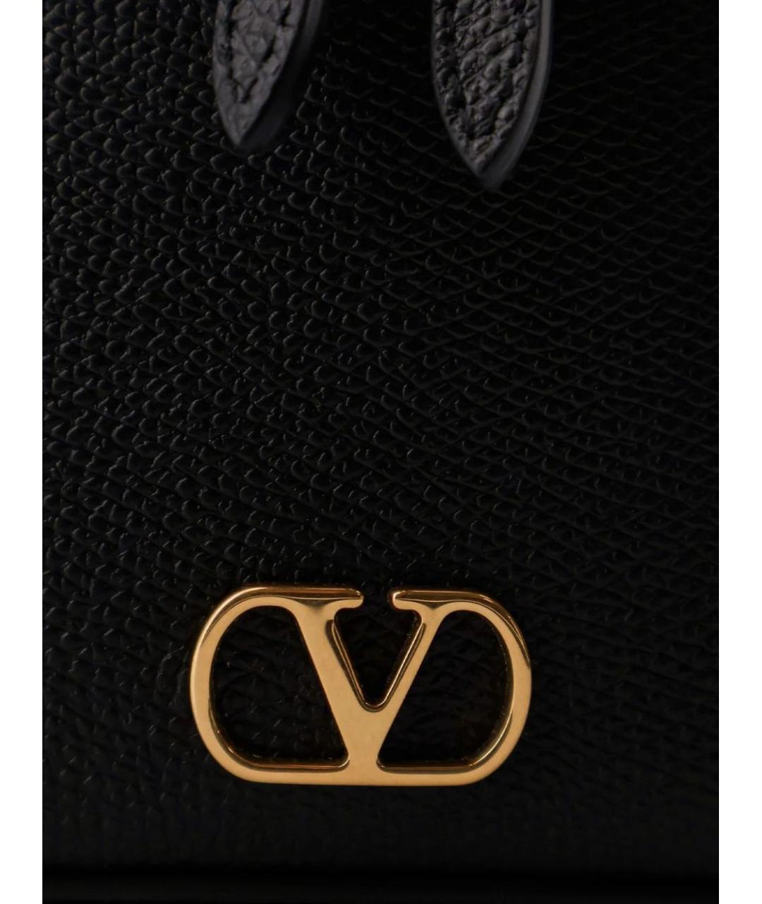 VALENTINO Черная кожаная сумка через плечо, фото 3