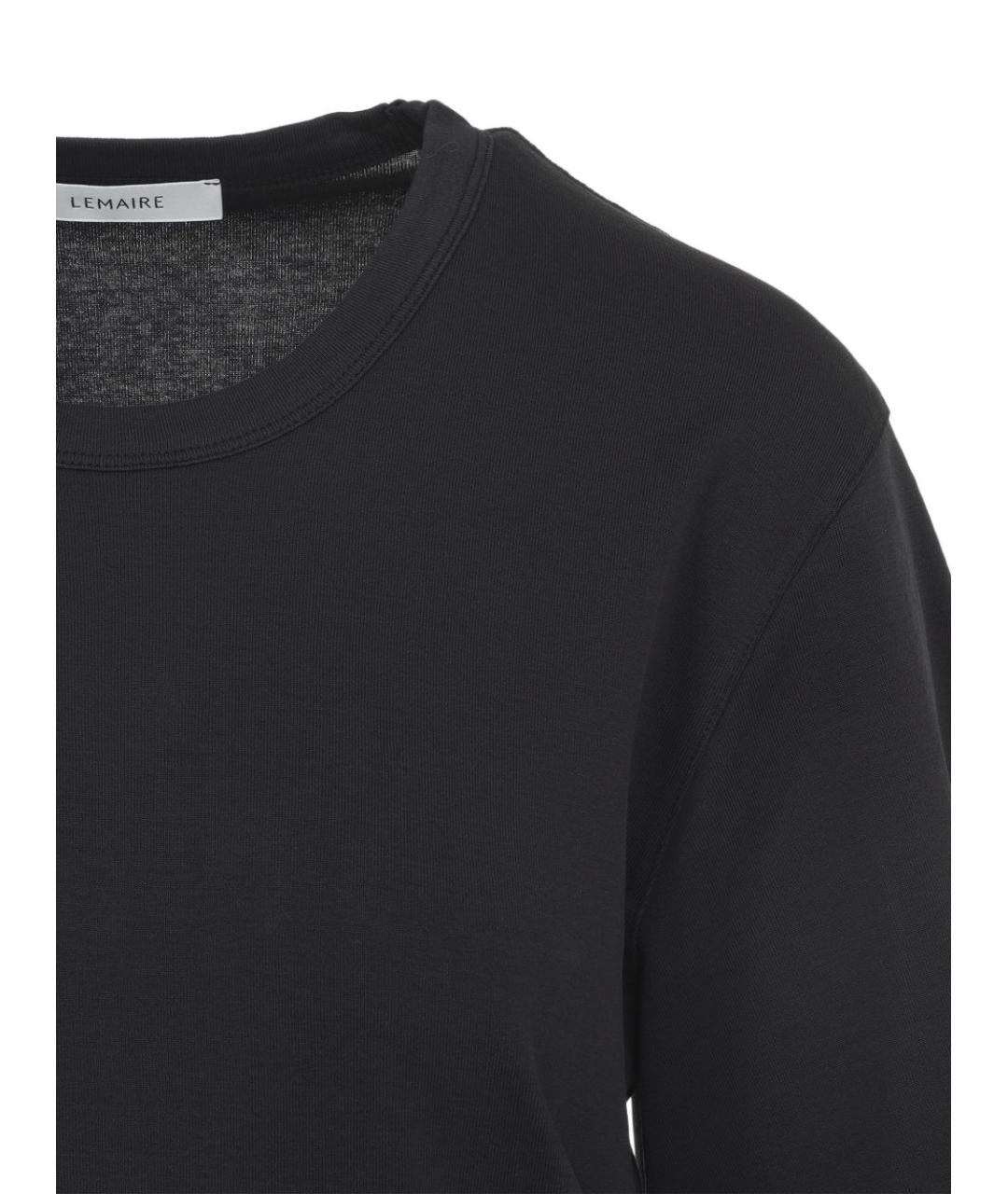 LEMAIRE Черная хлопковая футболка, фото 2