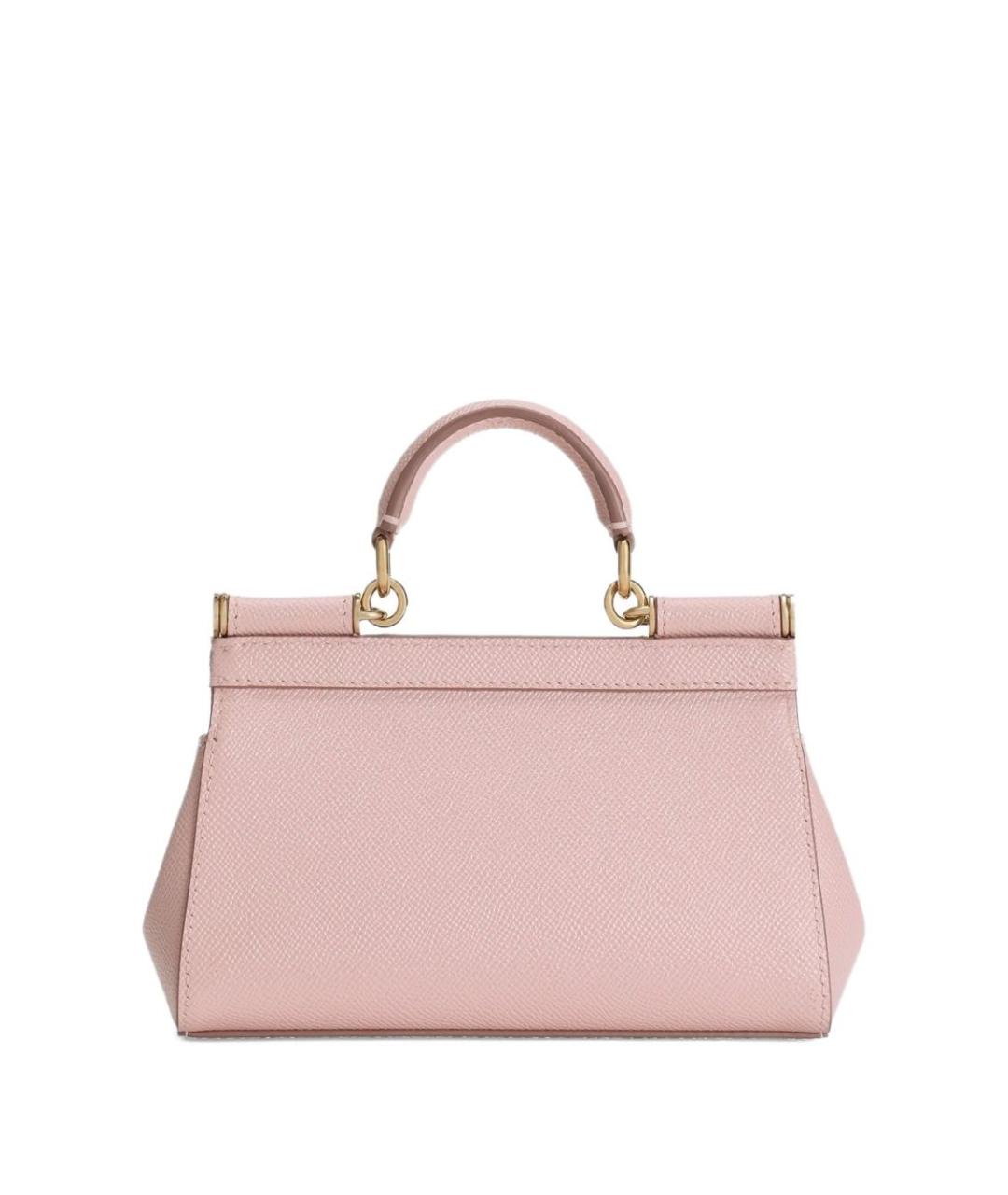 DOLCE&GABBANA Розовая кожаная сумка тоут, фото 4