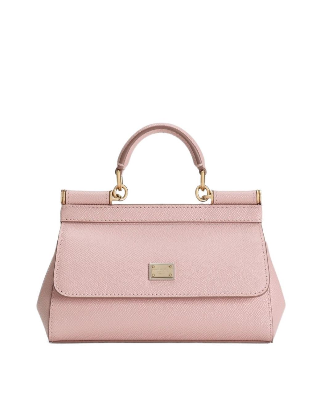 DOLCE&GABBANA Розовая кожаная сумка тоут, фото 1